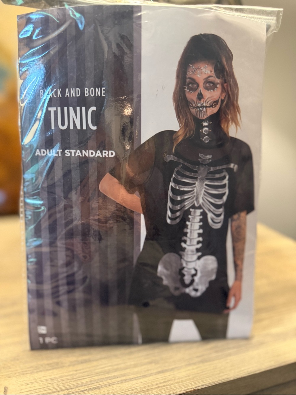 Black Skeleton Tunic - Bones Print
